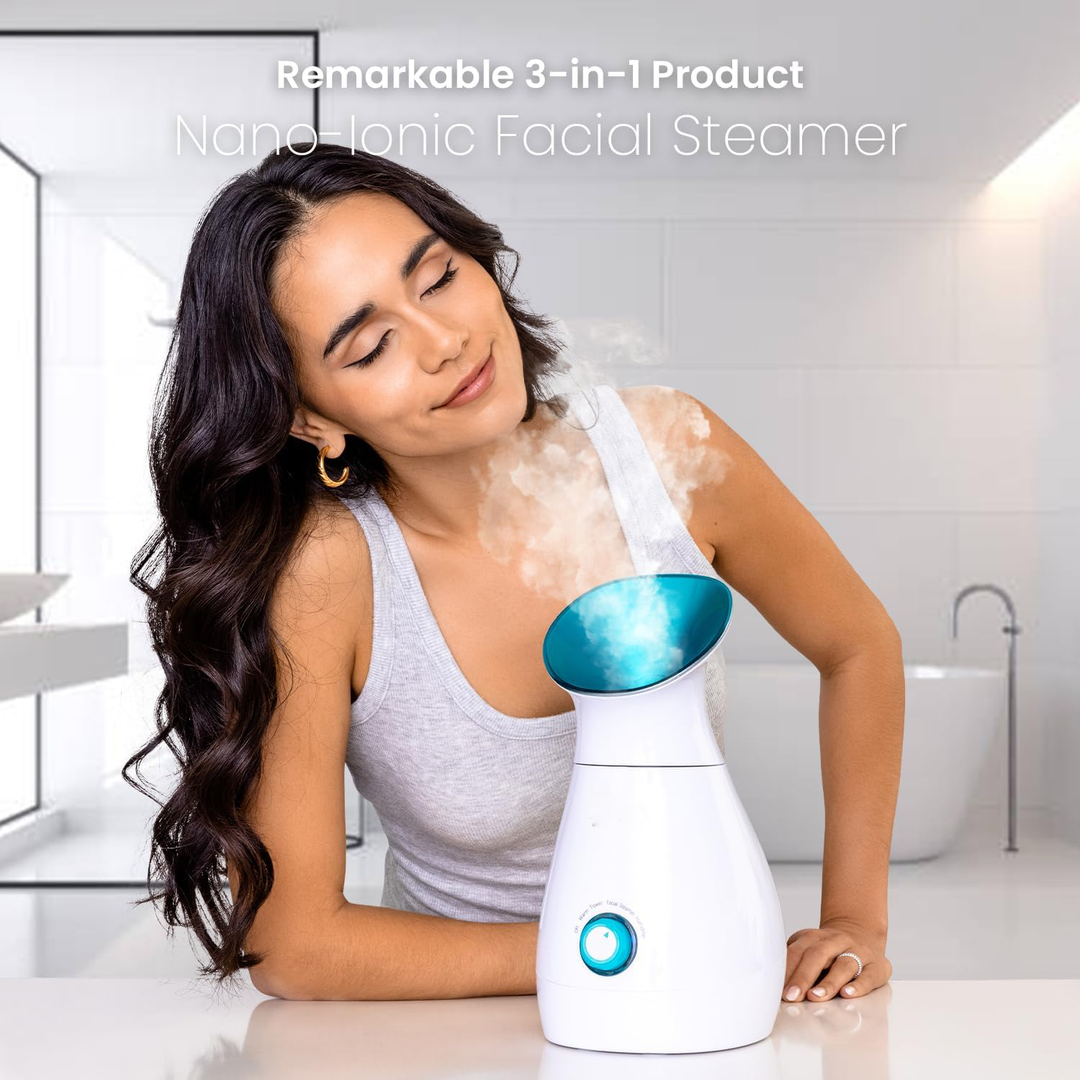 Facial Steamer with Nano Ionic Technology and Ultrasonic Vaporization