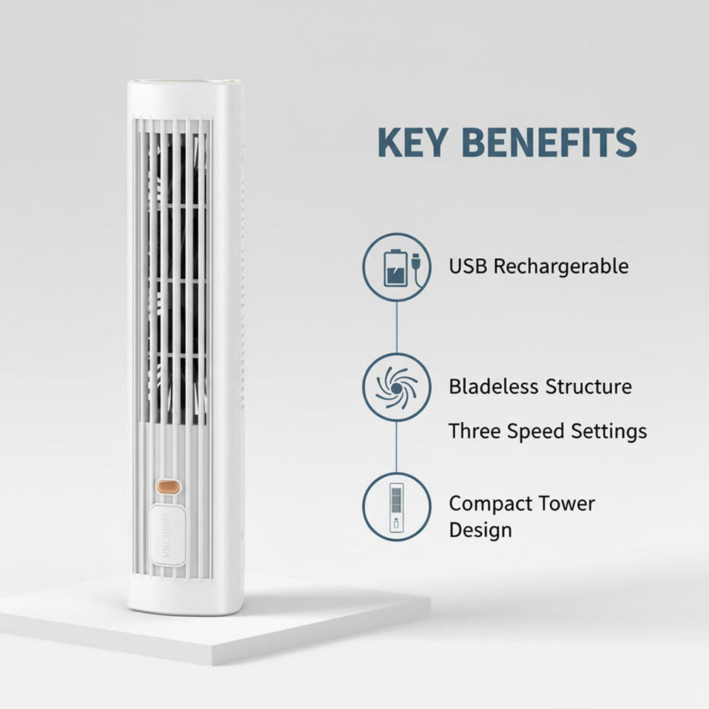 Fan with USB Rechargeable and Bladeless Design