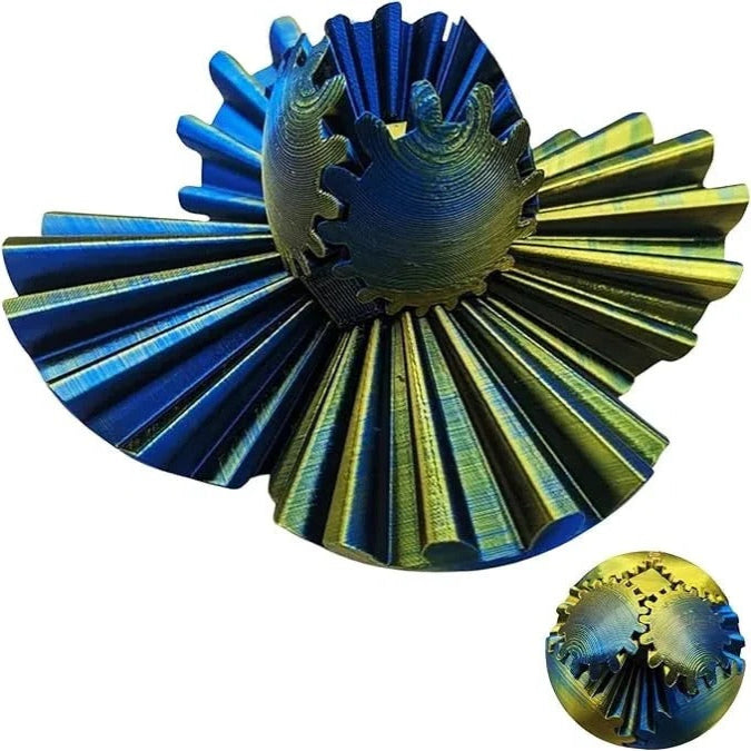 Fidget Toy with Steampunk Design and Gear Ball