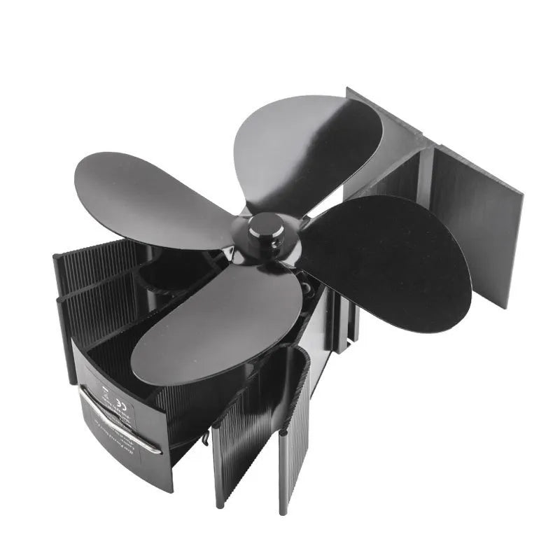 Fireplace Fan with Heat Power and 4 Blades