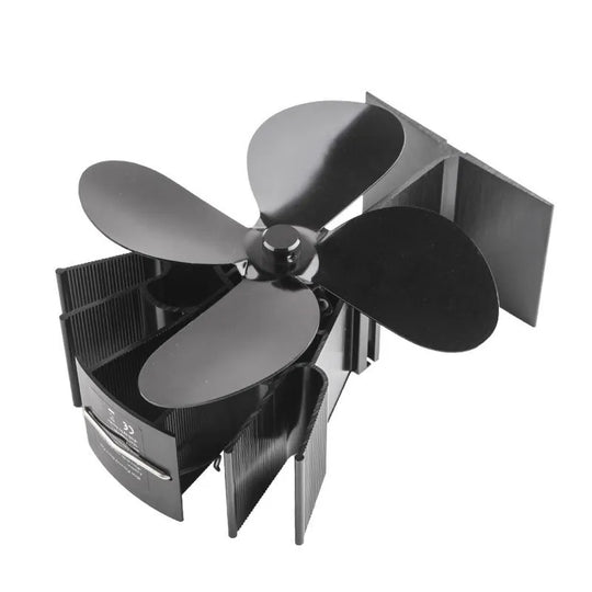 Fireplace Fan with Heat Power and 4 Blades