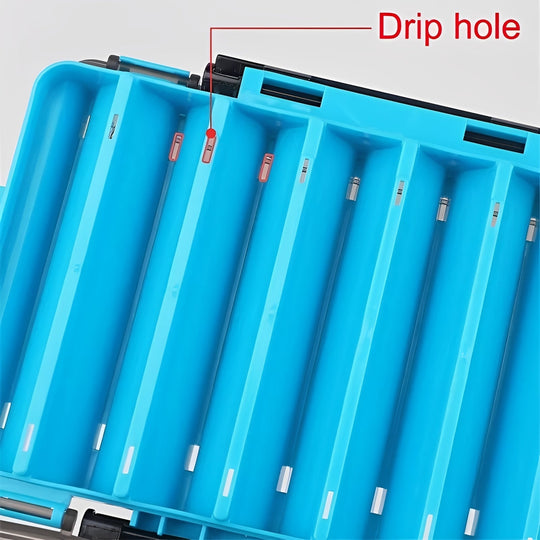 Fishing Tackle Box with Double-Sided Storage and Compartments