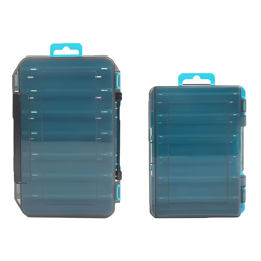 Fishing Tackle Box with Double-Sided Storage and Compartments