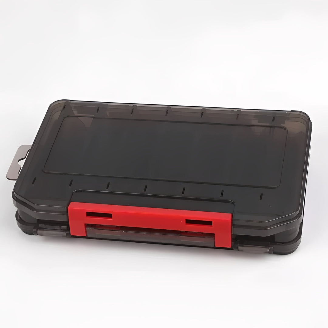Fishing Tackle Box with Double-Sided Storage and Compartments