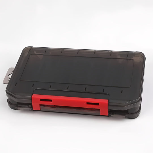 Fishing Tackle Box with Double-Sided Storage and Compartments