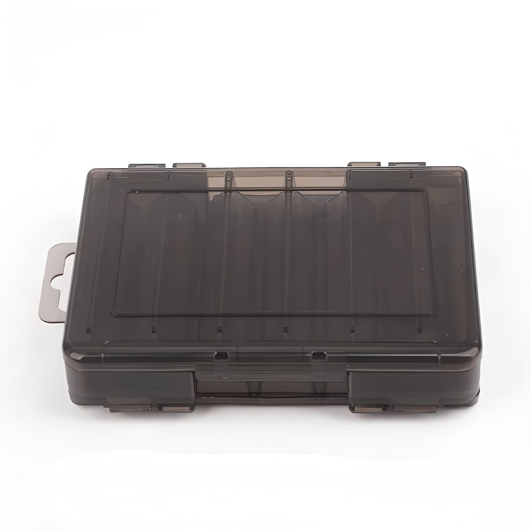 Fishing Tackle Box with Double-Sided Storage and Compartments