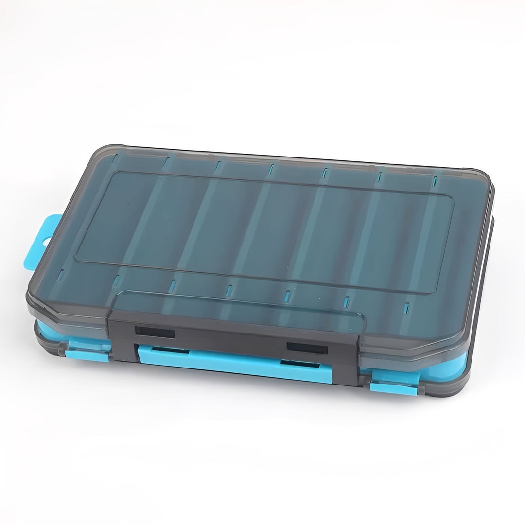 Fishing Tackle Box with Double-Sided Storage and Compartments