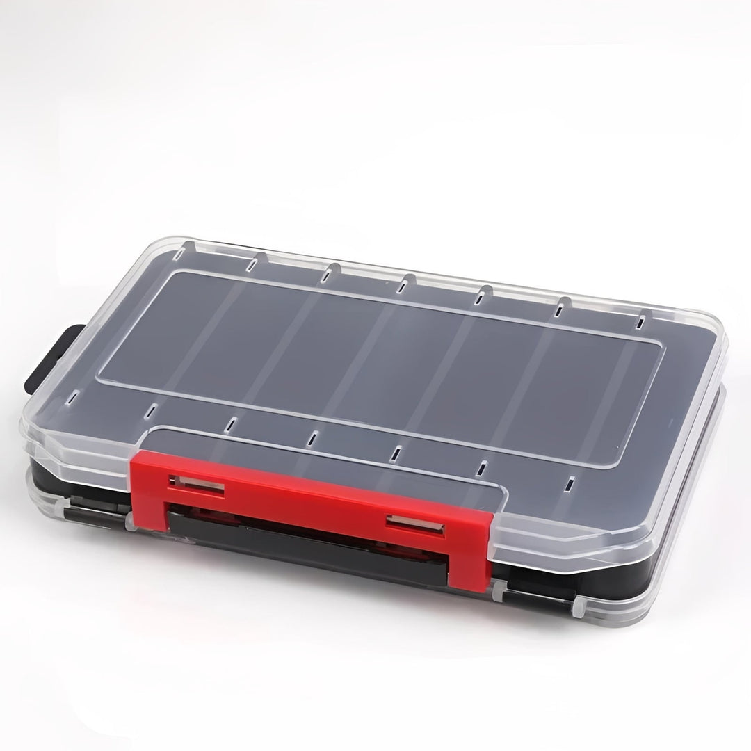 Fishing Tackle Box with Double-Sided Storage and Compartments