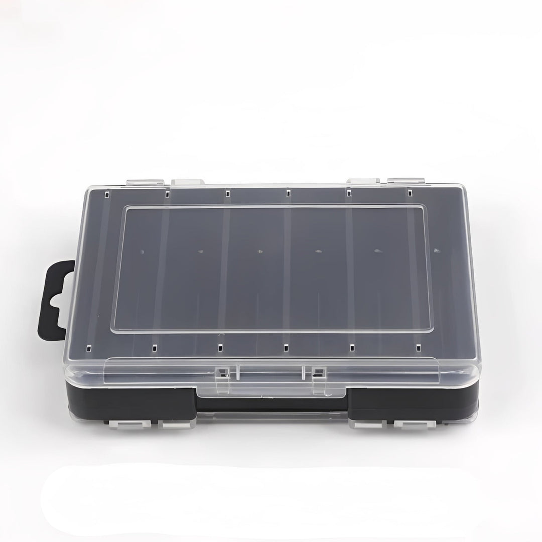 Fishing Tackle Box with Double-Sided Storage and Compartments