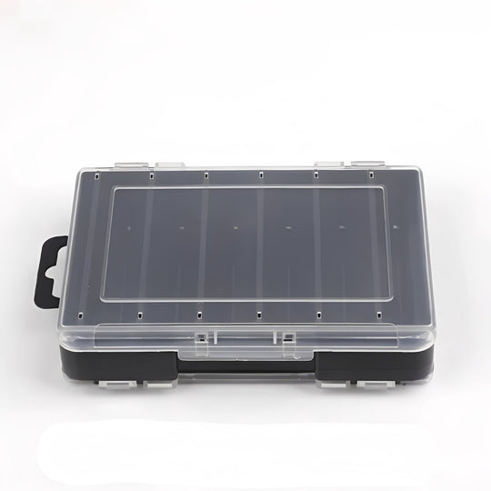 Fishing Tackle Box with Double-Sided Storage and Compartments