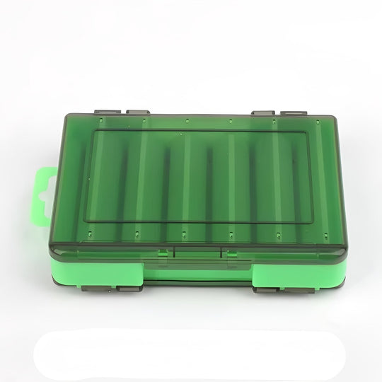 Fishing Tackle Box with Double-Sided Storage and Compartments