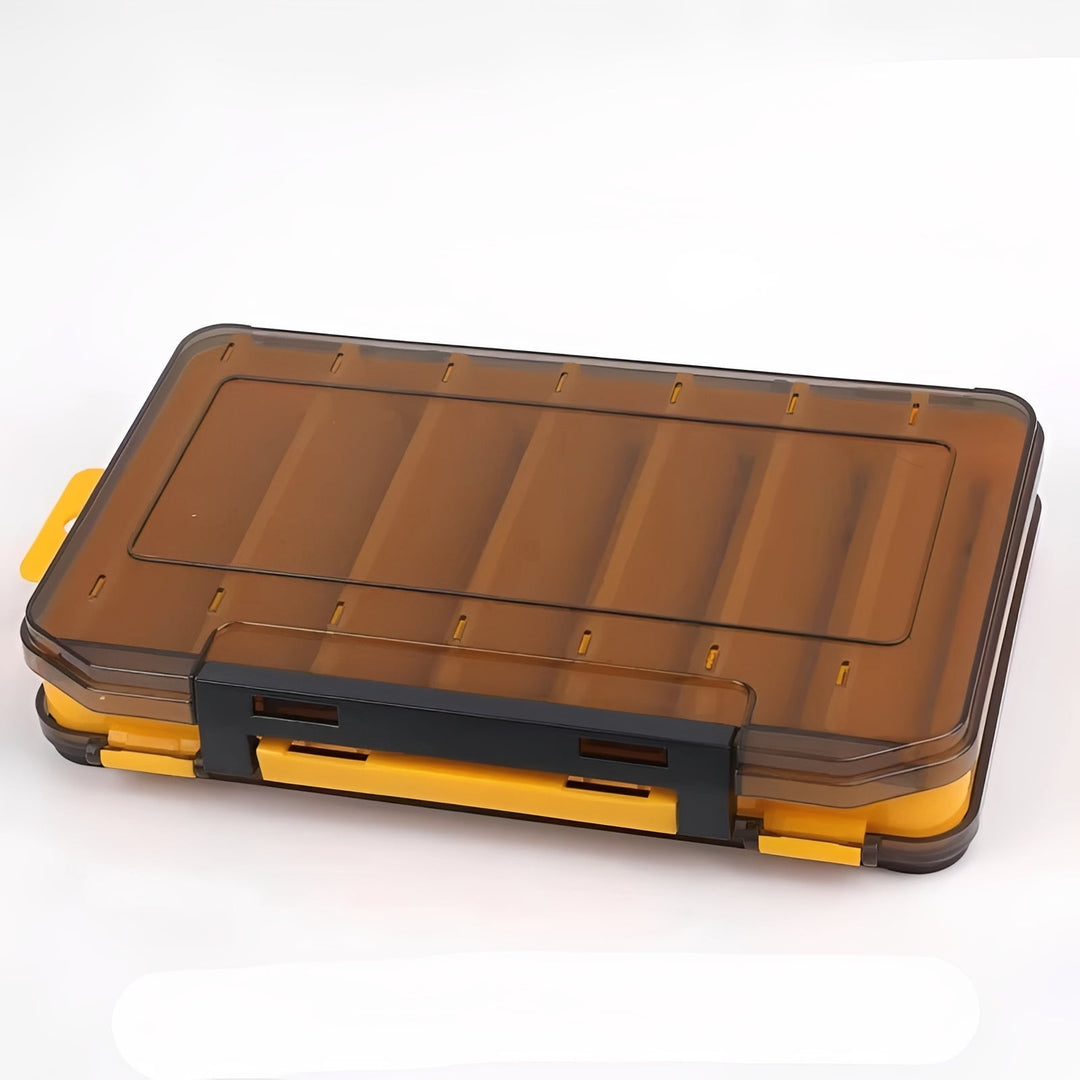 Fishing Tackle Box with Double-Sided Storage and Compartments