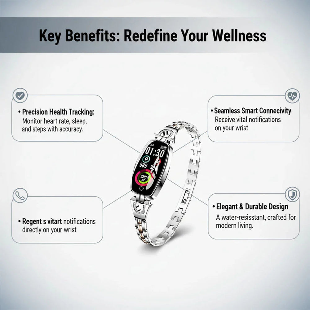 Fitness Watch with Health Tracking and Bracelet Strap