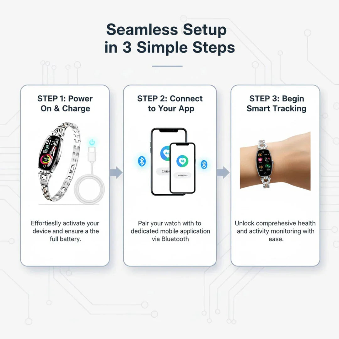 Fitness Watch with Health Tracking and Bracelet Strap