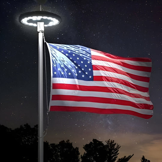 Flagpole Light with Solar Power and LED Illumination