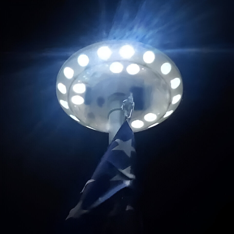 Flagpole Light with Solar Power and LED Illumination