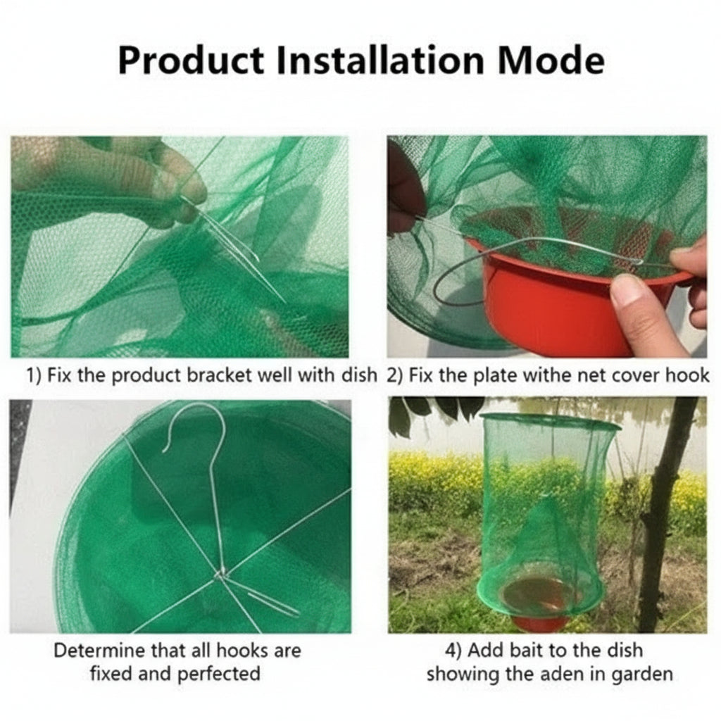 Fly Trap with Reusable Design and Easy Setup