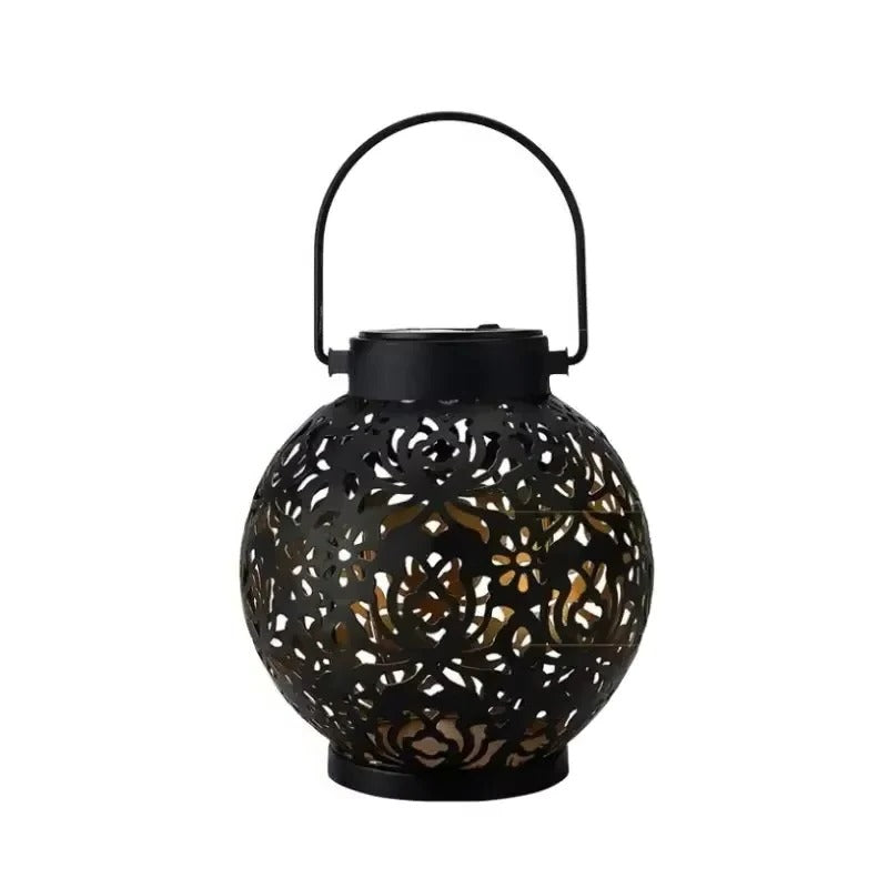 Garden Lantern with Solar Power and Decorative Design