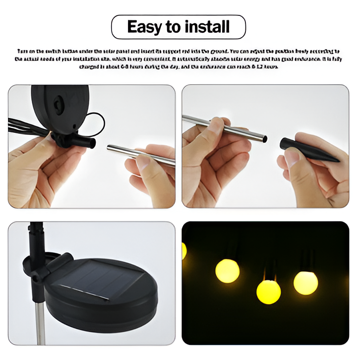 Garden Lights with Solar Power and Decorative Design