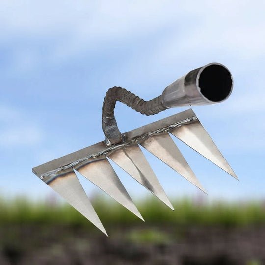 Garden Rake with Carbon Steel Construction and Ergonomic Handle