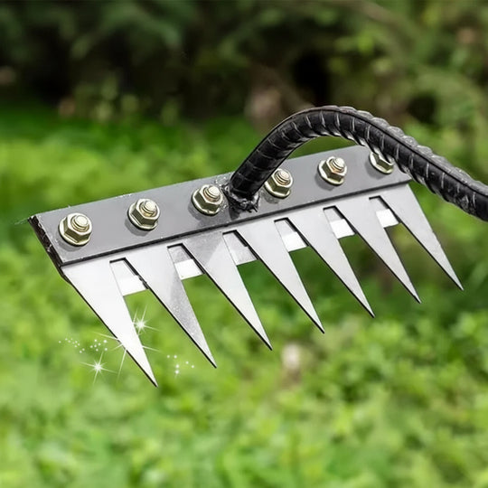 Garden Rake with Carbon Steel Construction and Ergonomic Handle