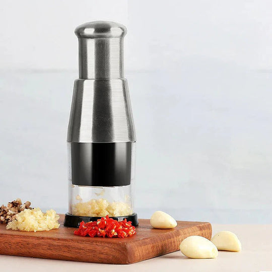 Garlic Chopper with Stainless Steel Blades and Easy Grip Handle