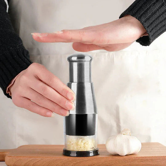 Garlic Chopper with Stainless Steel Blades and Easy Grip Handle
