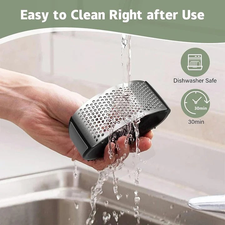 Garlic Press with Stainless Steel Design and Rocker Function