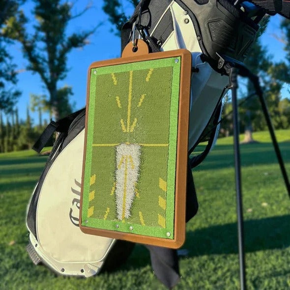 Golf Mat with Swing Path Guide and Alignment Lines
