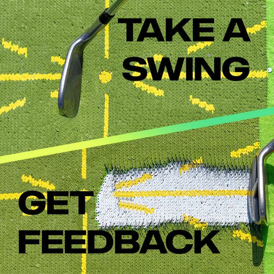 Golf Mat with Swing Path Guide and Alignment Lines