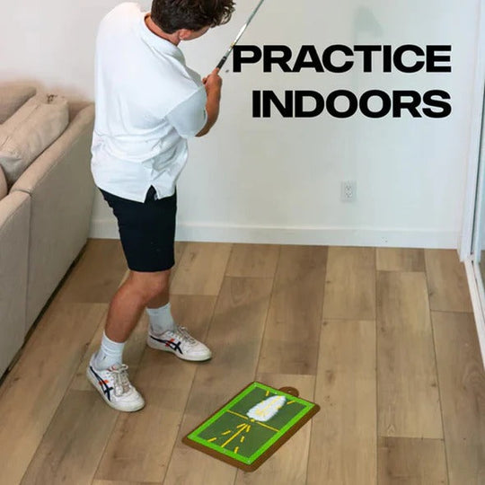 Golf Mat with Swing Path Guide and Alignment Lines