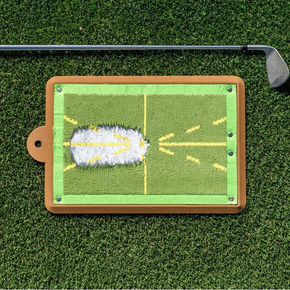 Golf Training Mat with Durable Surface and Alignment Guides