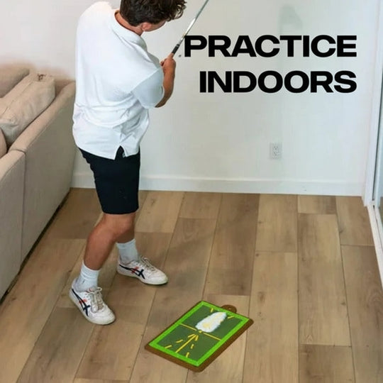 Golf Training Mat with Durable Surface and Alignment Guides