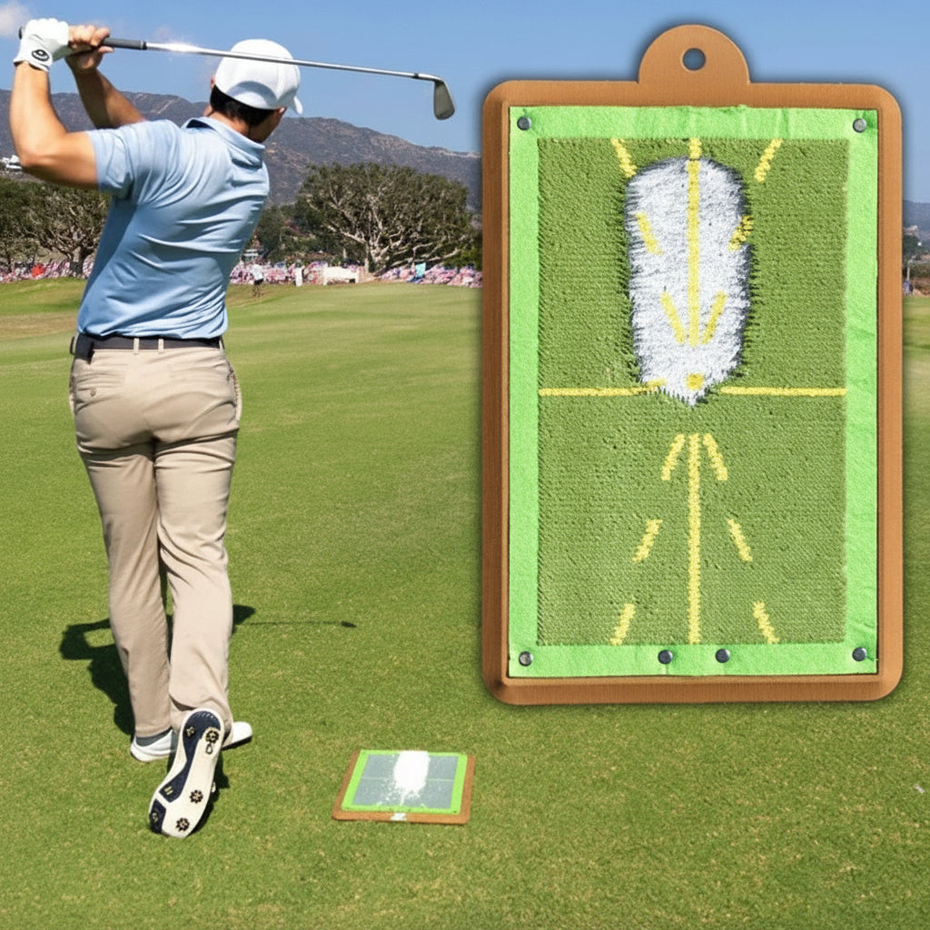 Golf Training Mat with Durable Surface and Alignment Guides
