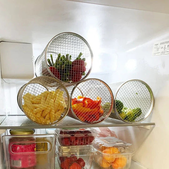 Grill Basket with Rotating Design and Locking Latch