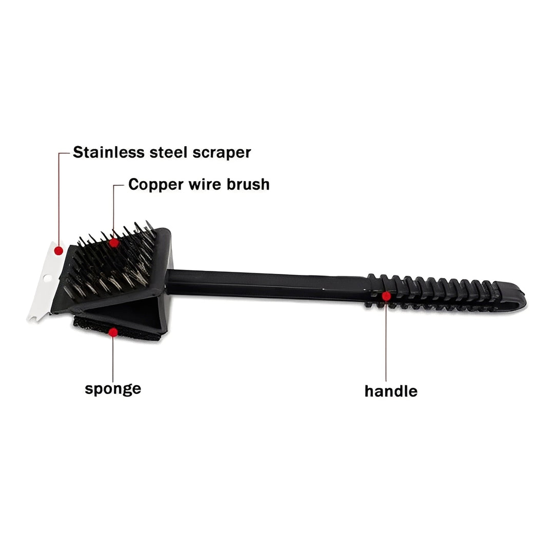 Grill Brush with Bristles and Scraper