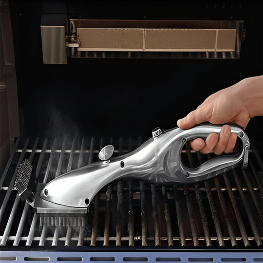 Grill Brush with Steam Cleaning and Scraper