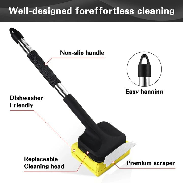 Grill Brush with Steam Cleaning and Scraper Tool