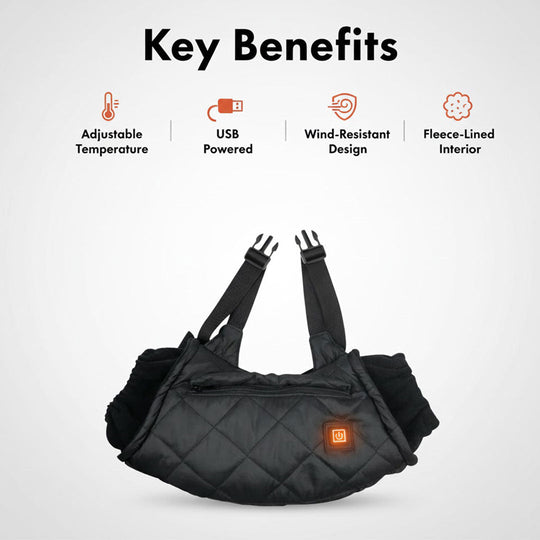 Hand Warmer Muff with Adjustable Temperature and USB Power