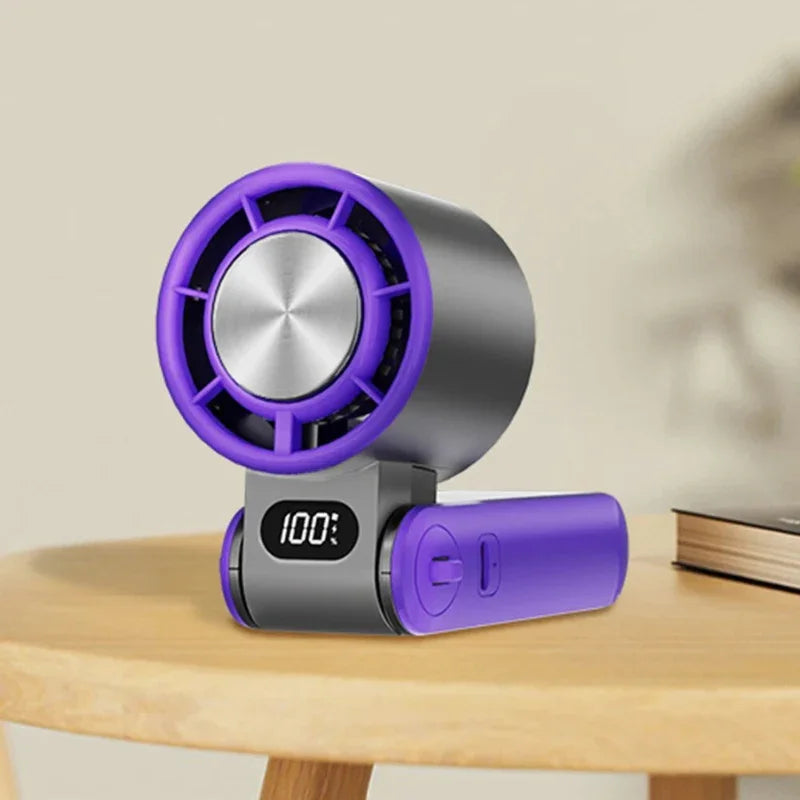 Handheld Fan with Rechargeable Battery and Folding Design