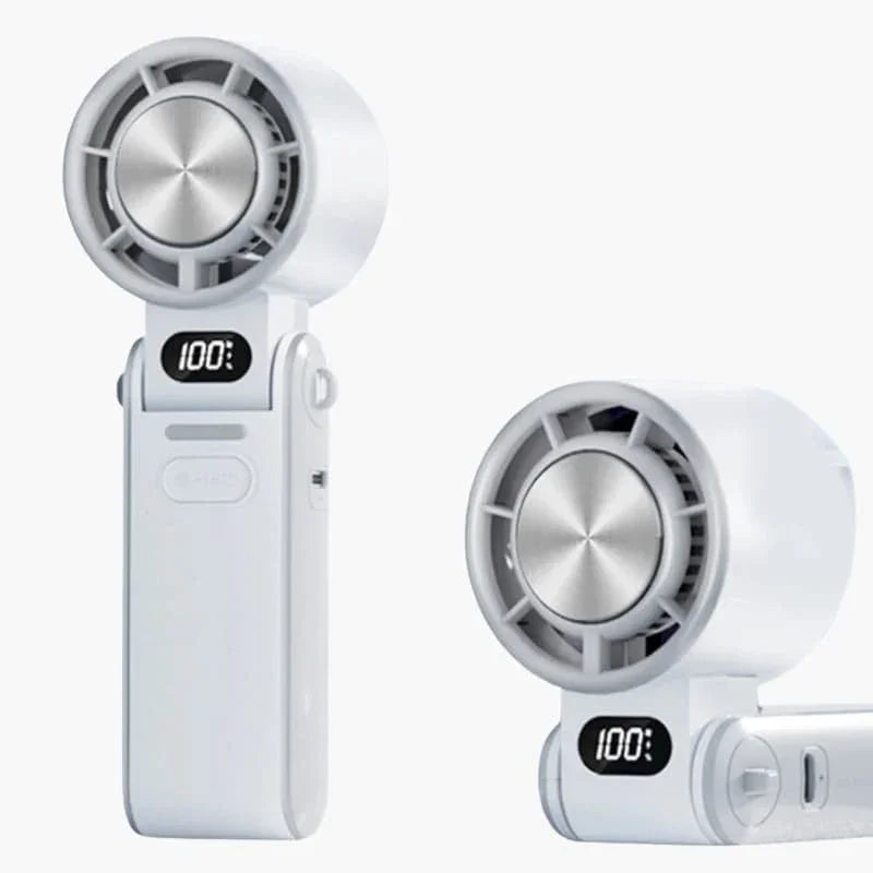 Handheld Fan with Rechargeable Battery and Folding Design