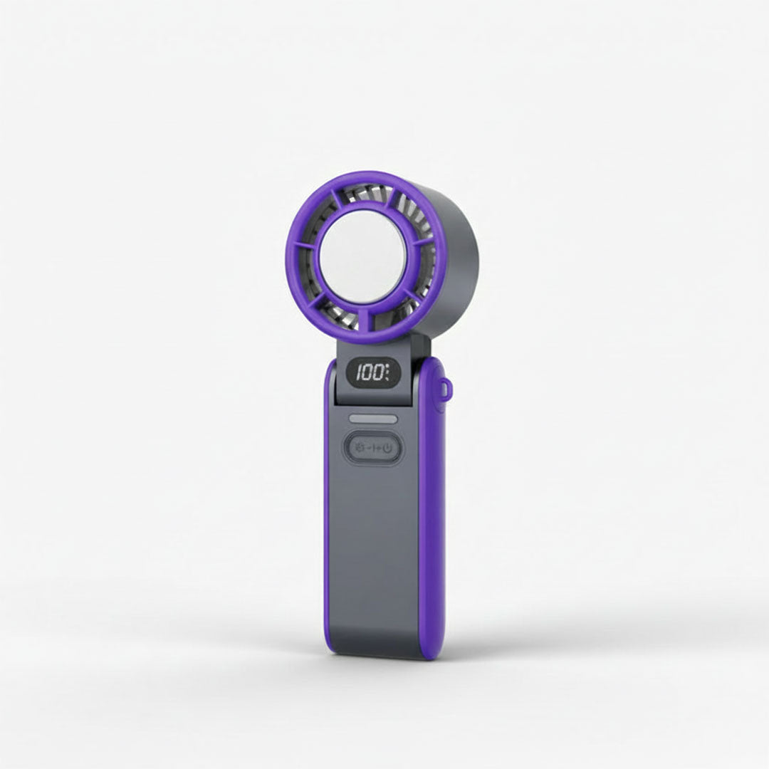Handheld Fan with Rechargeable Battery and Folding Design