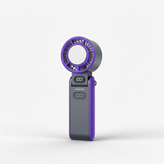 Handheld Fan with Rechargeable Battery and Folding Design