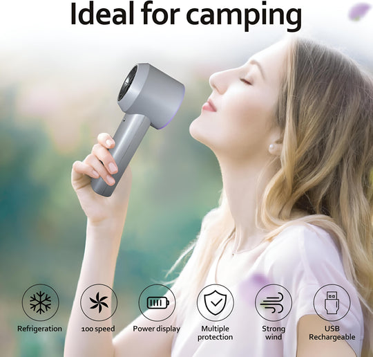 Handheld Fan with Rechargeable Battery and Portable Design