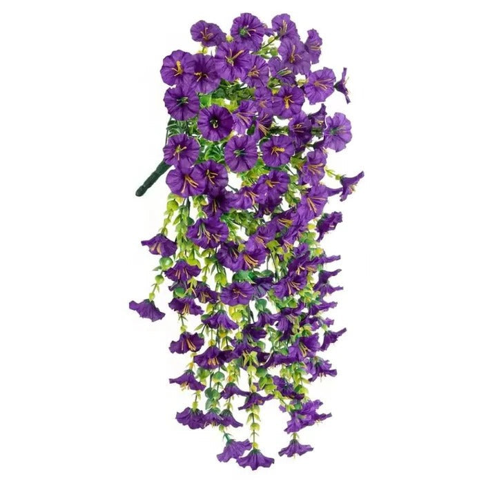 Hanging Vines with Artificial Morning Glory and Outdoor Decor