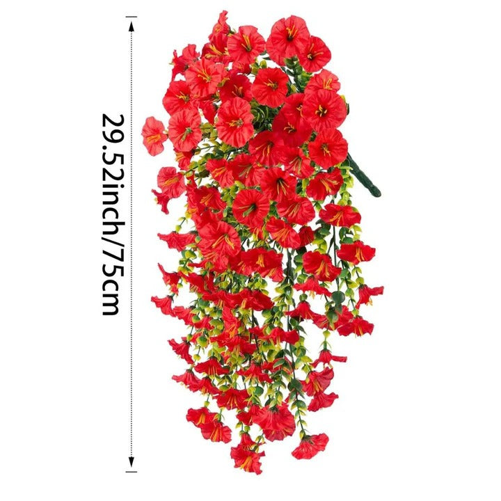 Hanging Vines with Artificial Morning Glory and Outdoor Decor