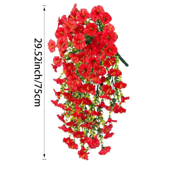 Hanging Vines with Artificial Morning Glory and Outdoor Decor