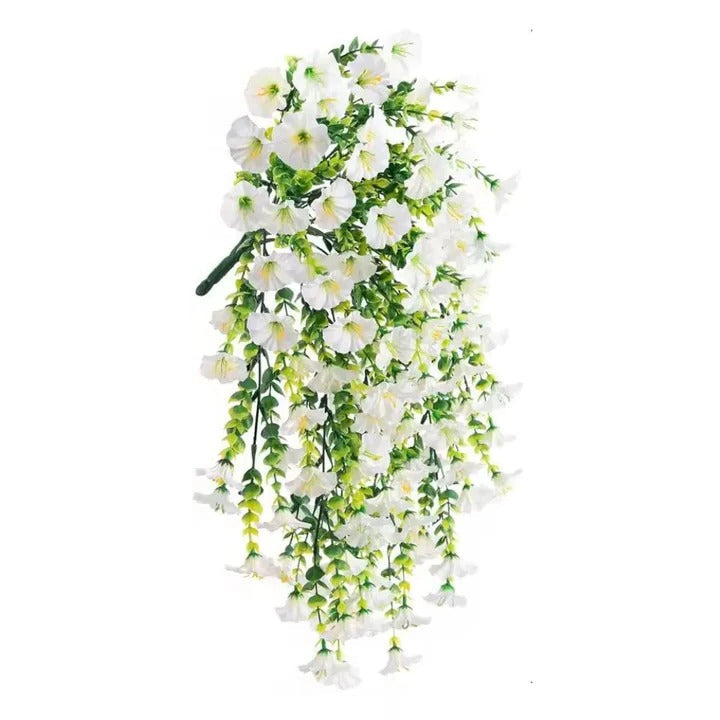 Hanging Vines with Artificial Morning Glory and Outdoor Decor