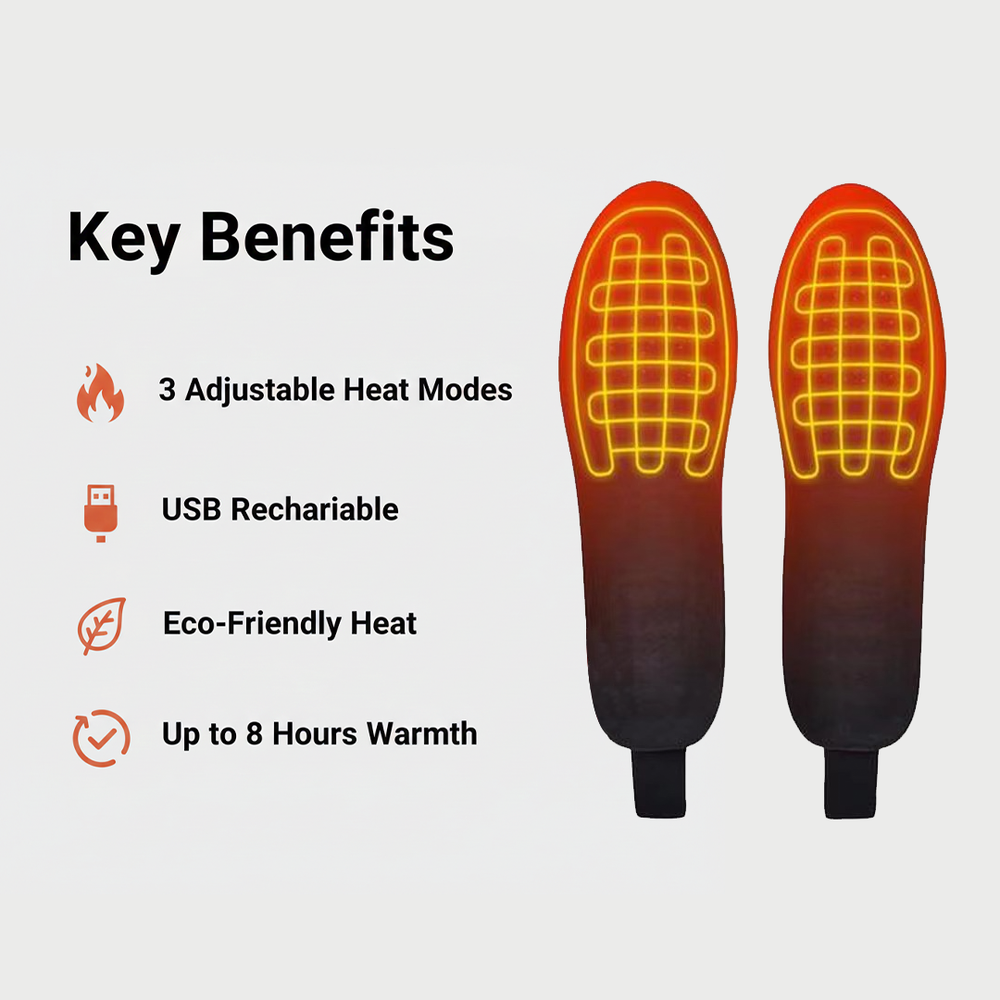 Heated Insoles with USB Power and Adjustable Settings