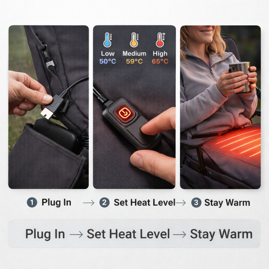 Heated Seat Cushion with USB Power and Adjustable Temperature